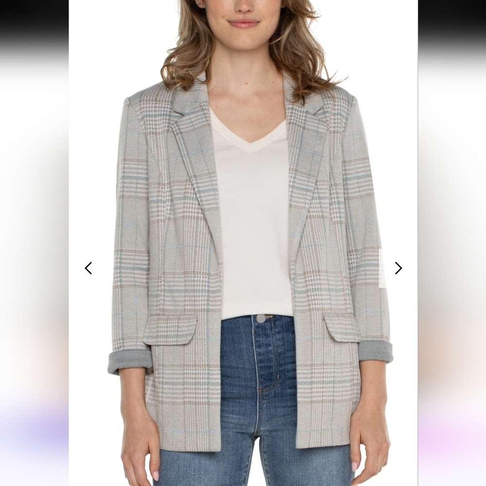 Liverpool Gray Plaid Blazer